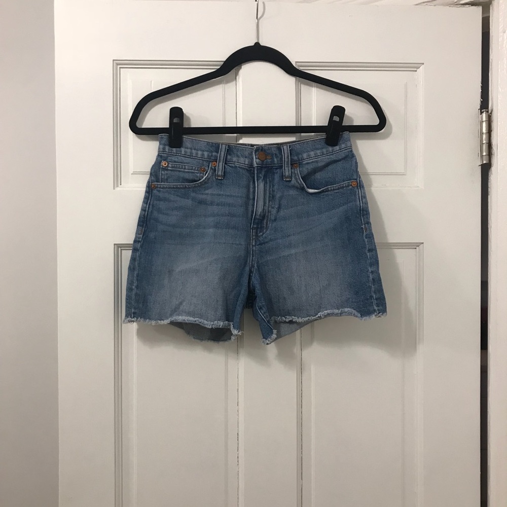 Madewell high rise jean shorts